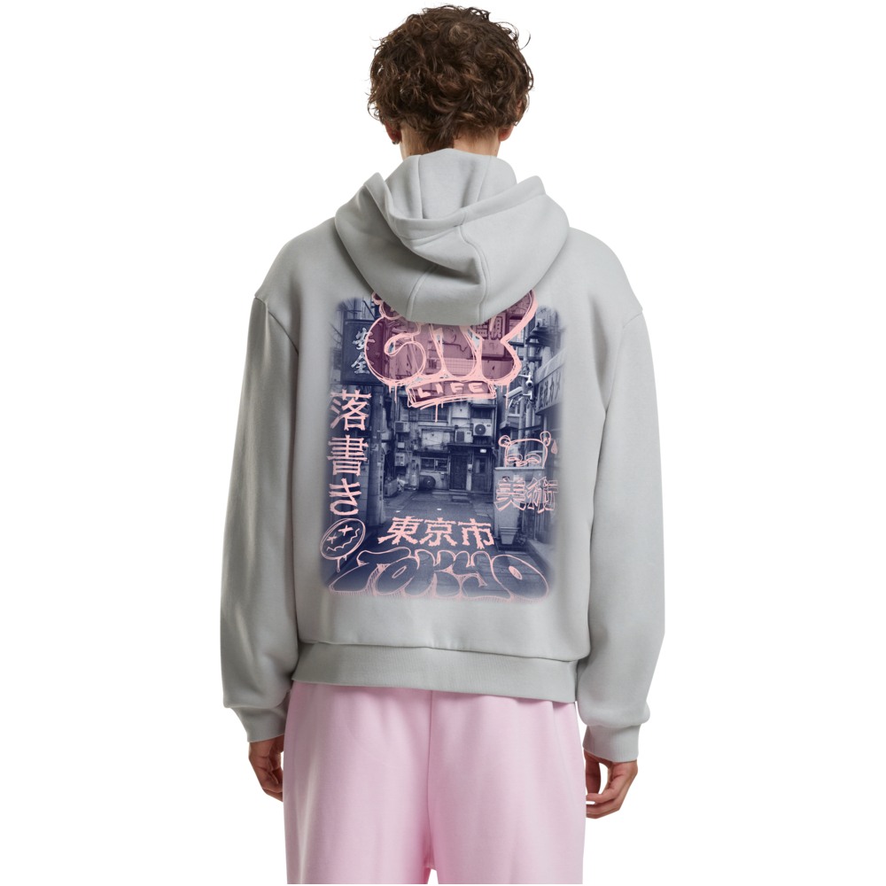 Mister Tee - Tokyo City Life Fluffy Zip hoodie - Grey